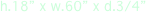 h.18” x w.60” x d.3/4”